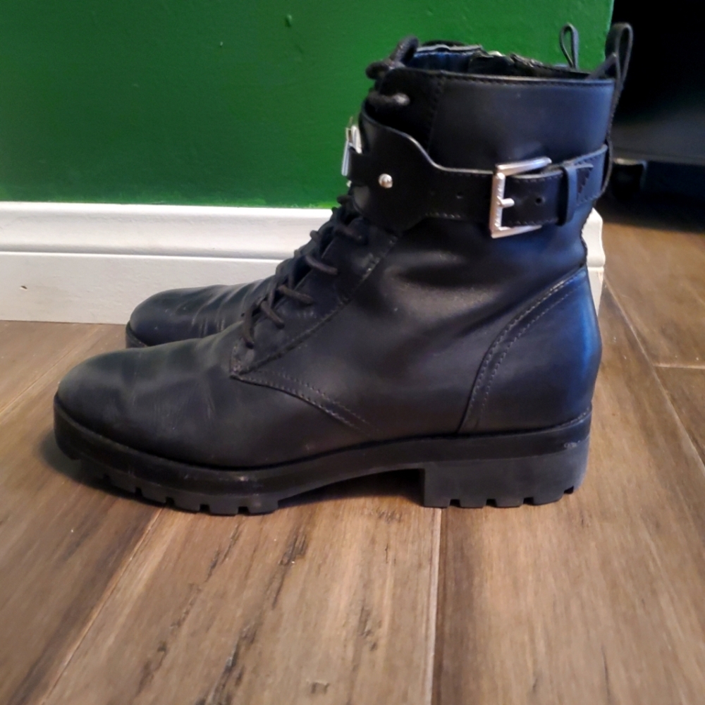 MICHAEL Michael Kors Kincaid Leather Combat Boot Black 8.5